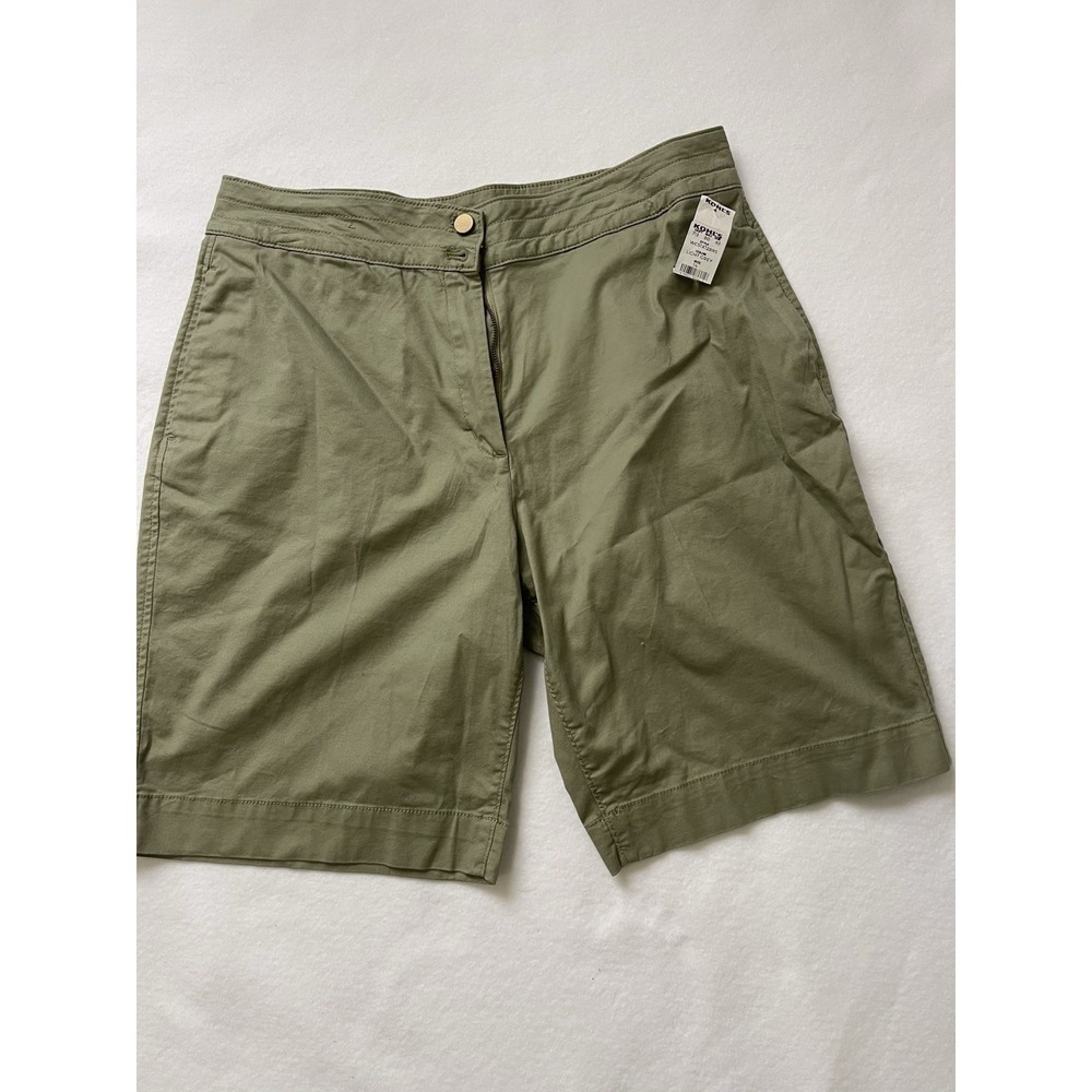 Croft & Barrow Olive Green Twill Shorts Size 14 Summer Casual Womens EUC